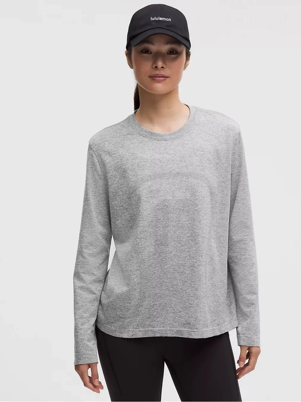 Lululemon Swiftly Relaxed Long Sleeve Shirt Size 6 NWT Slate White (SLTE/WHT)
